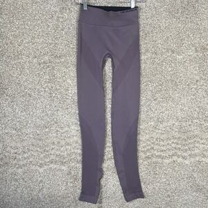 Lululemon Iconic Sweat Leggings Womens 4 Purple Black Seamless Workout Gym Yoga